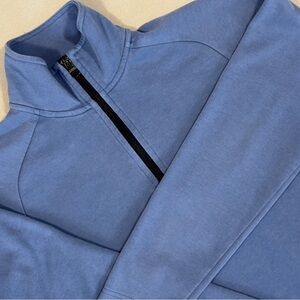 Banana Republic Light Blue Quarter-Zip Pullover with Black Trim